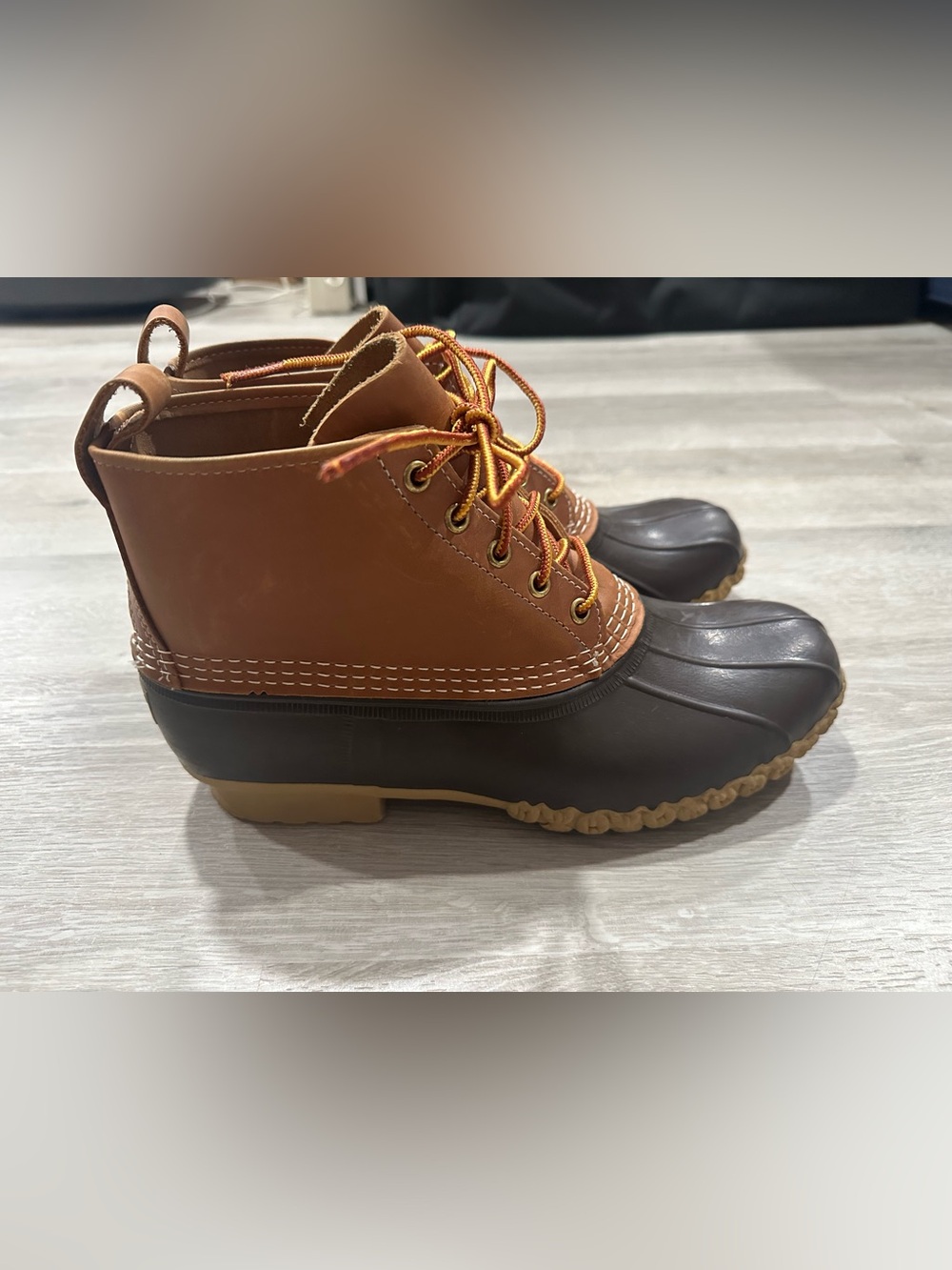 SH113 LL Bean Duck Boots Mens Size 9 Waterproof Rain Snow Made in Maine 6”